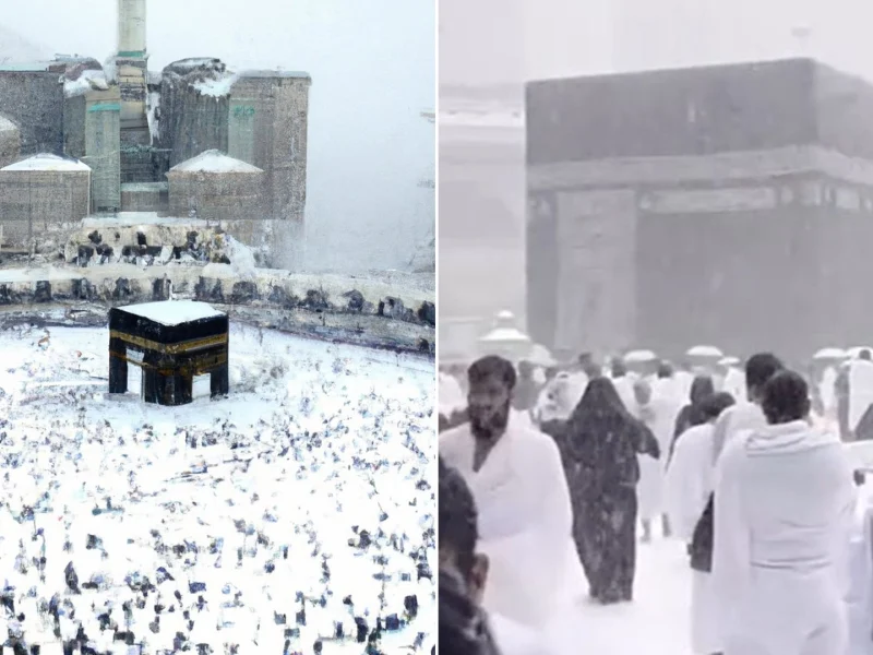 فيديو تساقط الثلوج في مكة المكرمة
